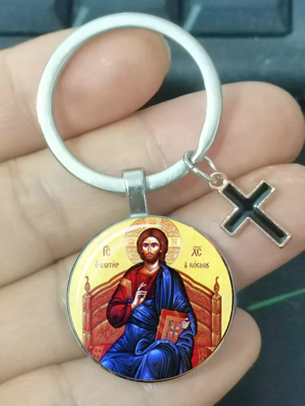 Vierge Marie, Mère des Bébés, Porte-clés, Jésus Christ, Pendentif Chrétien, Religion Catholique, Bijoux en Verre, Cadeau pour Homme et Femme – Image 10