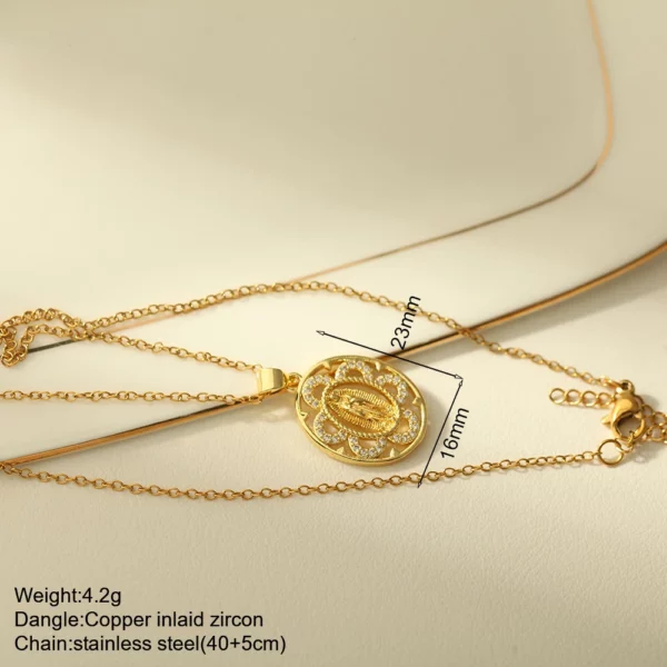 Croix Collier Pour Les Femmes Bohème Jésus Vierge Marie Choker Boho Zircon Colliers En Acier Inoxydable Longue Chaîne Nouveau Dans le cou Bijoux – Image 52