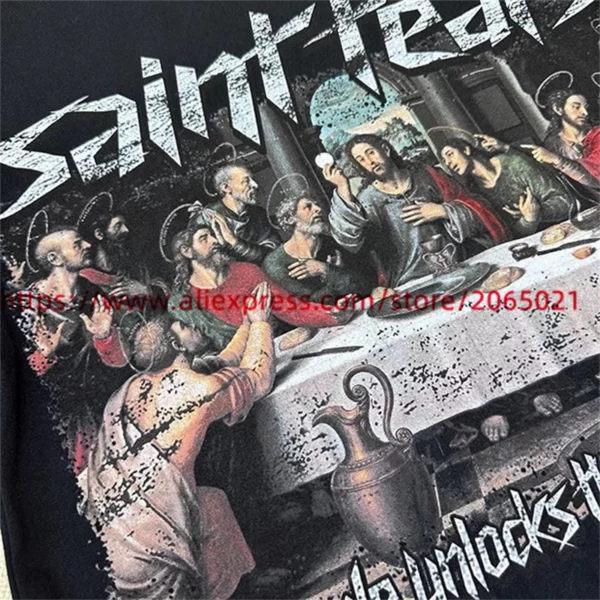 T-shirt imprimé Saint Tears pour hommes et femmes, haute qualité, t-shirt en Y, synchronisation, 2022 – Image 6