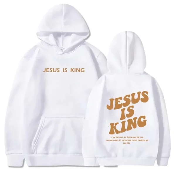 Sweat à capuche Jésus est roi pour hommes et femmes, pull Harajuku, sweat-shirt foi chrétienne, Streetwear Y – Image 6