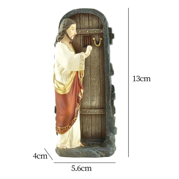 Figurine de Noël de Jésus frappant à la porte, collection faite à la main, matériau en résine pour la décoration britannique légère, 13cm – Image 6