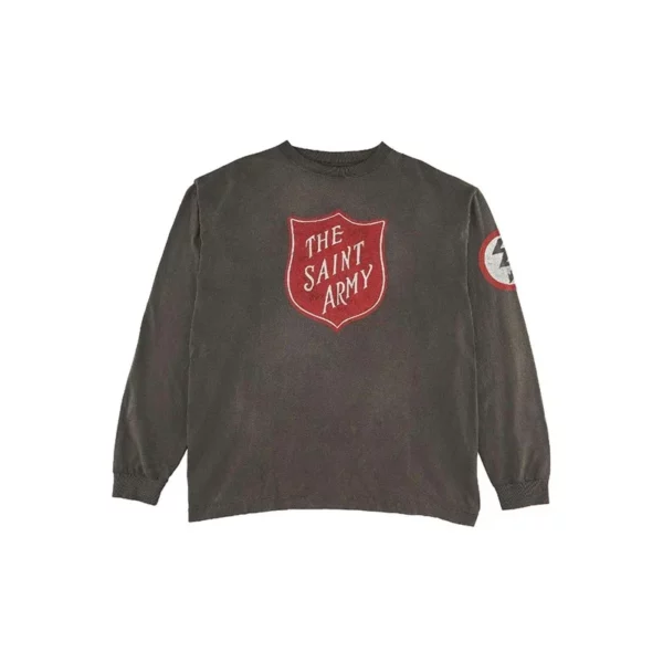 Toutes les saisons meilleure qualité coton Vintage lavé noir endommagé t-shirt hommes femmes jésus imprimé Saint à manches longues t-shirts hauts – Image 14