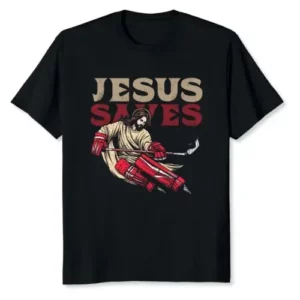 Jésus sauve le gardien de but de hockey sur glace Sport religieux chrétien T-Shirt