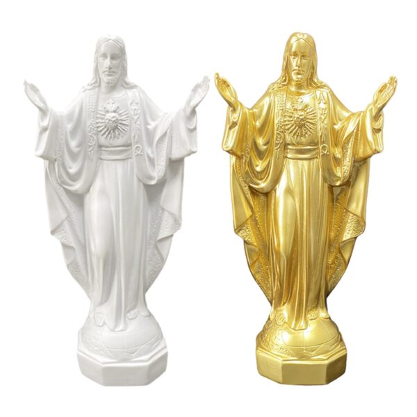 Sculpture de Statue de Jésus en Résine, Figurine Miniature à Collectionner, Ornement pour Chambre à Coucher, Salon, Décorations de Bureau – Image 7
