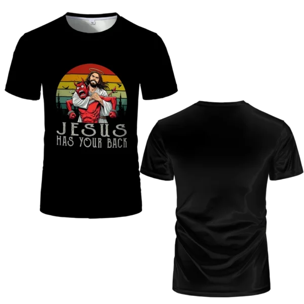 2025 D'été Nouveau Hommes de T-shirt HD 3D Imprimé Judo Jésus Fun Anime Manches Courtes Surdimensionné Respirant À Séchage Rapide Casual Sport Top – Image 5