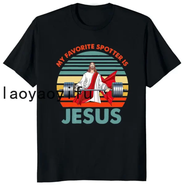 Rétro Vintage jésus Christ gymnase t-shirts hommes pur foi chrétienne t-shirt haut à manches courtes drôle imprimé graphique t-shirt cadeau – Image 16