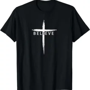 T-shirt unisexe pour hommes et femmes, imprimé graphique personnalisé, croix chrétienne, Jésus-Christ, croyant