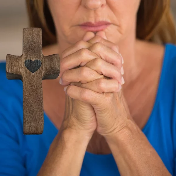 Croix de poche en bois d'olivier, format de poche, soulagement du stress, compagnon spirituel, croix mon cœur, cadeau d'encouragement, croix en bois à travers – Image 6