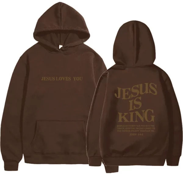 JESUS IS KING Sweats à capuche d'automne et d'hiver pour femmes, vêtements pour femmes à capuche à manches longues avec lettres imprimées double face Amazon – Image 10