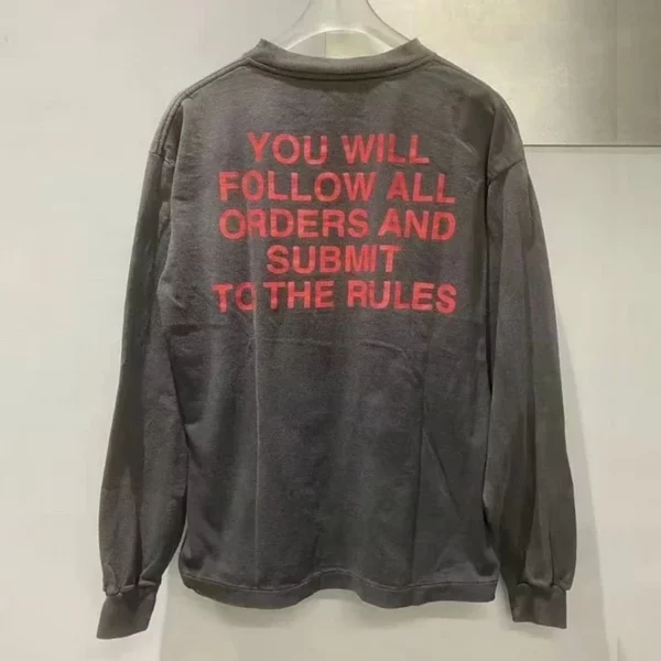 Toutes les saisons meilleure qualité coton Vintage lavé noir endommagé t-shirt hommes femmes jésus imprimé Saint à manches longues t-shirts hauts – Image 23