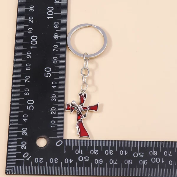 Aihua-Porte-clés croix inversée pour hommes et femmes, pentagramme Steampunk vintage, porte-clés de voiture, croix gothique SAFLucifer – Image 31