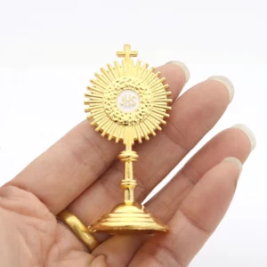 Statue de Communion Chrétienne et Catholique, Zones de Jésus Dorées, Récupérateur d'Inum, Décoration de Table de Bureau à Domicile, Figurine de Croix, Cadeau Religieux