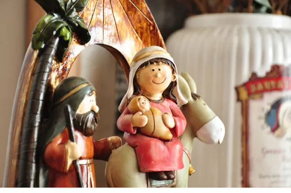 Christ Be With Me Country Retro Matkey Riding Cranger Group Ornements de scène de la naissance du Christ, Cadeaux de Noël, Décorations de Noël – Image 9
