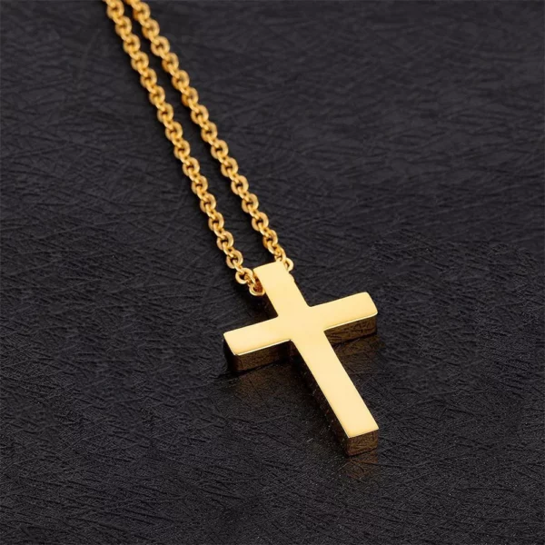 Pendentif croix de jésus pour femmes, couleur or argent, collier croix de foi en acier inoxydable, bijoux religieux, cadeau 2025 – Image 9