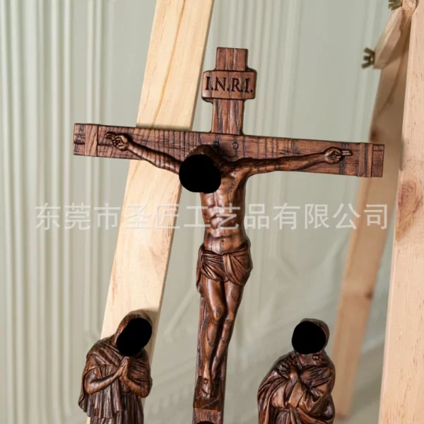 Ornements de scène de Jésus catholique ANE ifixion, Jésus était ANE, décorations chrétiennes pour la maison, autel, église, statues religieuses – Image 8