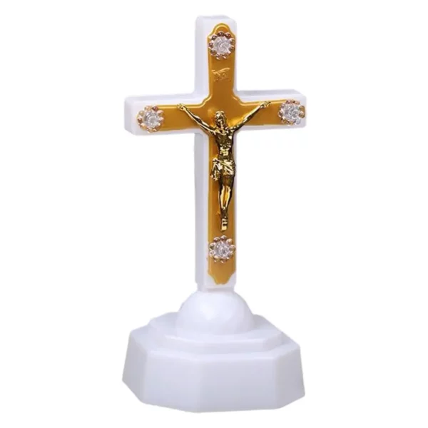 Figurine de croix de Jésus-Christ, lumière LED 3D, lampe de enseigne de face chrétienne, veilleuse – Image 9