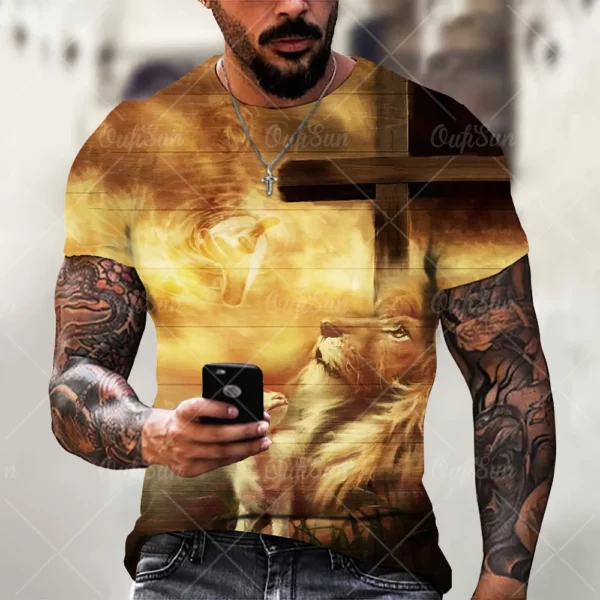 Christ jésus T-Shirt pour hommes impression 3D T-Shirt livraison gratuite vêtements à manches courtes Streetwear Vintage hauts T-Shirt hommes vêtements – Image 40