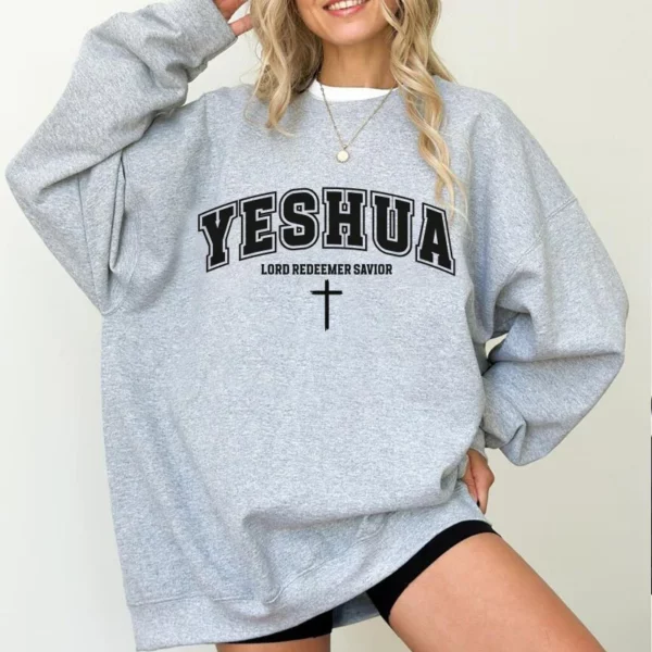 Vintage Yeshua sweat chrétien Yeshua sweat à capuche religieux esthétique foi vêtements jésus Bible verset pull femme vêtements – Image 6