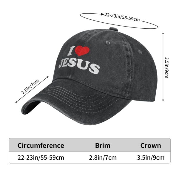 Chapeaux de papa de document pur, I Love, chapeau pour femme, pare-soleil, casquettes de baseball, croix de Jésus, casquette à visière – Image 14