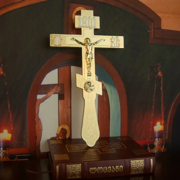 Croix de Jésus debout décorative personnalisée, cadeau religieux, statue de Nina ifix, alliage orthodoxe, église – Image 5