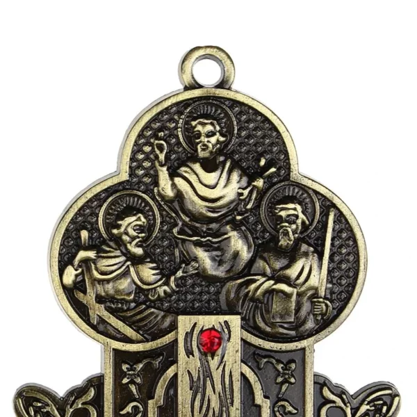 Figurines de reliques d'église, Crucifix de jésus-Christ sur le support, Crucifix croisé, décoration de chapelle de maison – Image 3