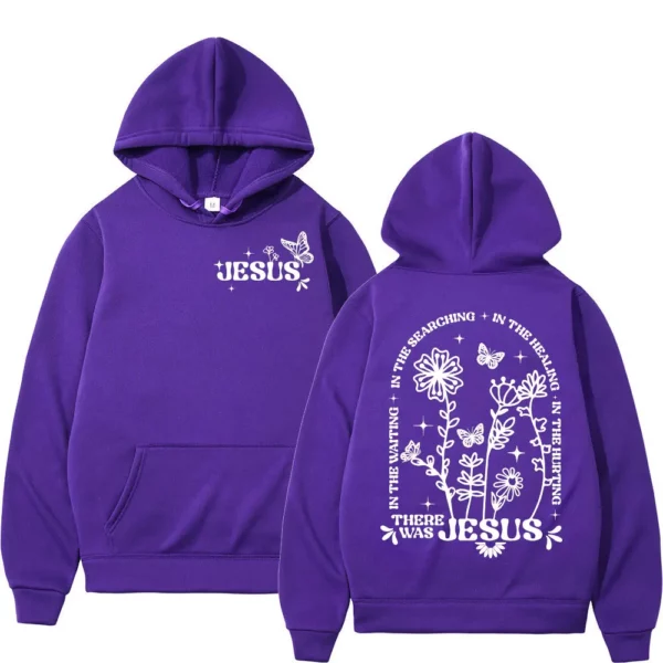Sweat à capuche graphique avec verset de la Bible de jésus, fleurs sauvages, édition limitée chrétienne, Streetwear, décontracté, mode, pulls surdimensionnés – Image 9
