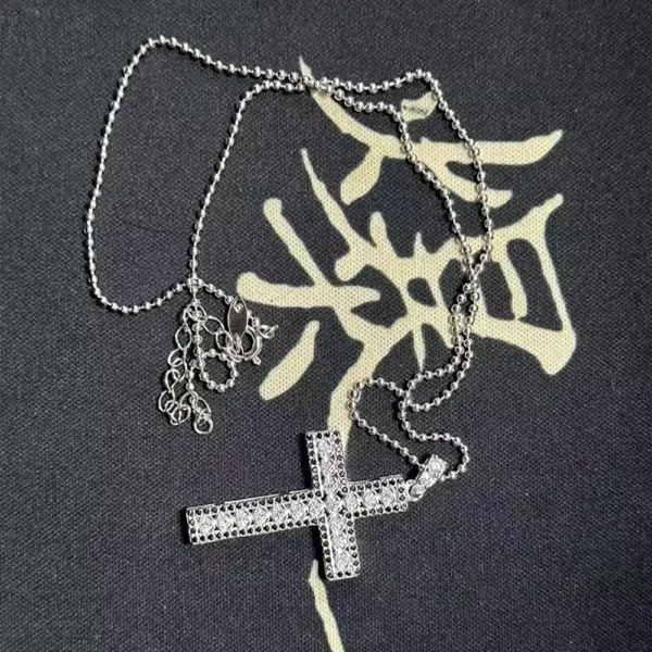 Serenity – collier croix Moissanite couleur D, 2mm, pour femmes et hommes, en argent Sterling S925, pendentif jésus scintillant, chaîne de cou, anniversaire – Image 5