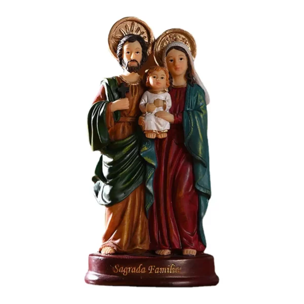 Statue de la Sainte Famille, scène de la Nativité, décoration d'intérieur, Christ Jésus Marie Joseph, figurine catholique, ornement de Noël, cadeau de Noël – Image 8