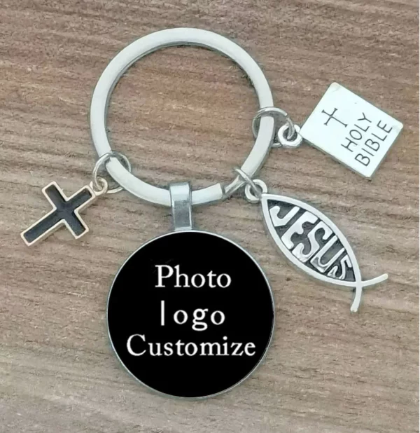 Porte-Clés Personnalisé avec Lettres de Dieu Imprimées, Ornement de la Foi de Jésus, Cadeau de Manucure – Image 10