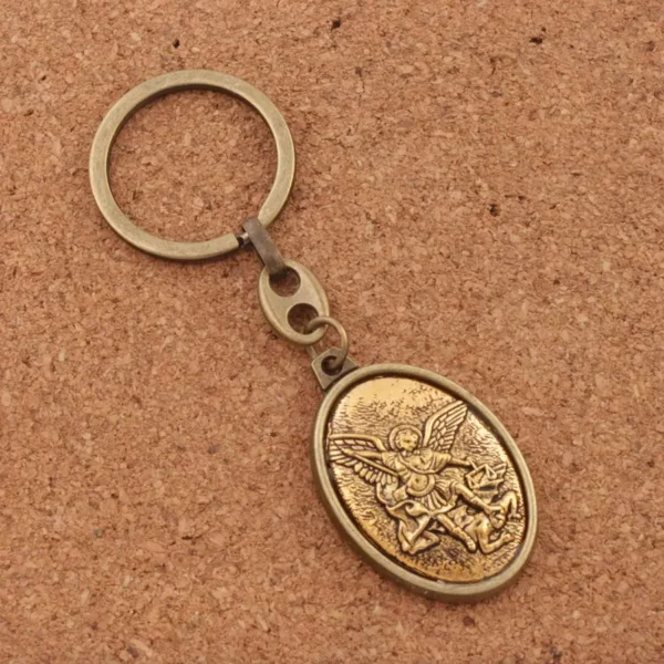 Porte-clés Saint Saint Michael, mousqueton inspirant, médaille, Protection pour voyageurs, Durable, Protection croisée démon, K1746, 1 pièce – Image 11