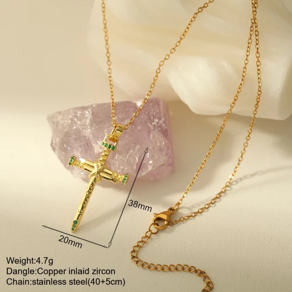 Croix Collier Pour Les Femmes Bohème Jésus Vierge Marie Choker Boho Zircon Colliers En Acier Inoxydable Longue Chaîne Nouveau Dans le cou Bijoux – Image 48