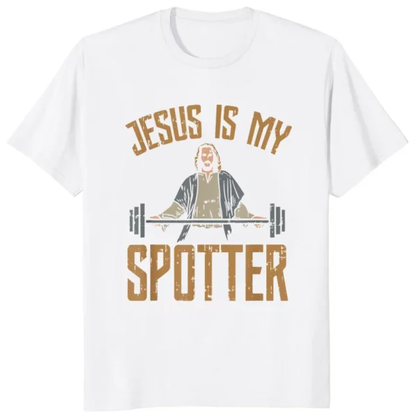 Rétro Vintage jésus Christ gymnase t-shirts hommes pur foi chrétienne t-shirt haut à manches courtes drôle imprimé graphique t-shirt cadeau – Image 2