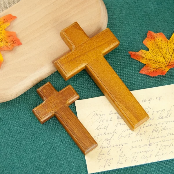 Croix religieuse en bois pour la décoration de l'église, croix chrétienne de naissance, cadeau religieux, pasteur et évêque, rituel religieux, deux tailles – Image 2