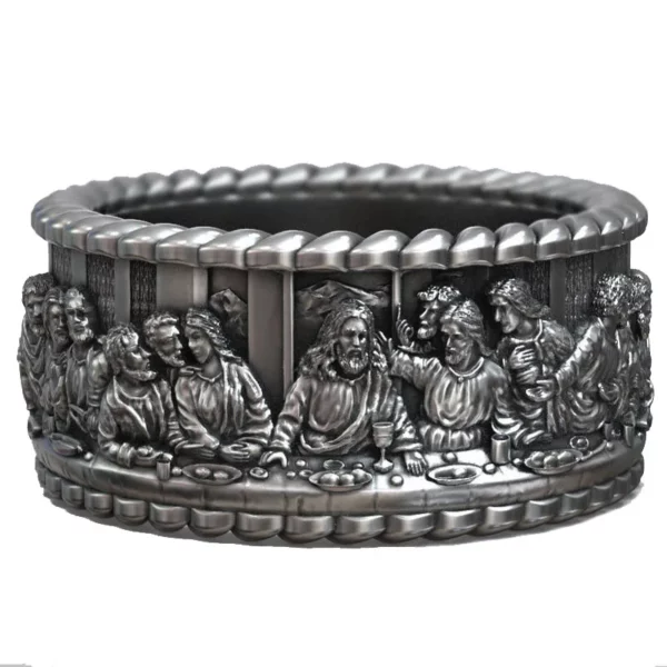 Bagues en argent Sterling massif 925, 15g, le dernier groupe de dîner, jésus-Christ ang Twelwe, personnalisées, plusieurs tailles 6-13 – Image 7