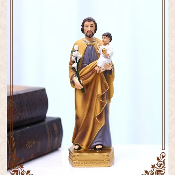 Statues de jésus du Saint Joseph pour enfant, Figurines religieuses, modèle en résine, Sculpture, dieu du père noël, décor de bureau d'église – Image 3