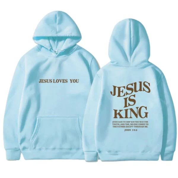JESUS IS KING Sweats à capuche d'automne et d'hiver pour femmes, vêtements pour femmes à capuche à manches longues avec lettres imprimées double face Amazon – Image 13