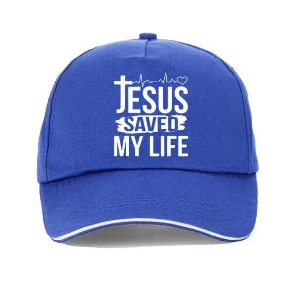 Chapeau d'été imprimé jésus sauvé ma vie casquette de baseball j'appartiens à jésus casquettes hommes coton Christ Religion fe chrétienne chapeaux – Image 13