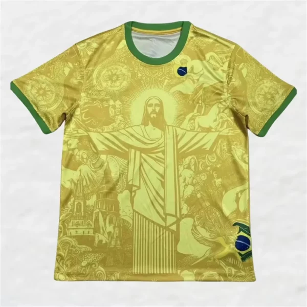 Haut d'entraînement de Football d'été, édition spéciale brésilienne, maillot de Football jésus noir gris, t-shirts d'extérieur à séchage rapide pour enfants et adultes – Image 4