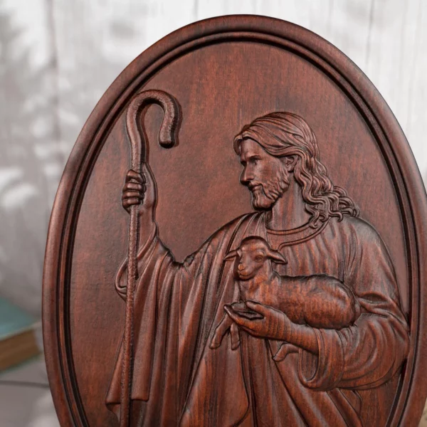 Décoration murale religieuse de berger de jésus, figurine catholique d'icône du Christ – Image 9
