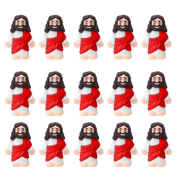 Mini figurines de petit Jésus en caoutchouc, jouets à cacher et chercher, faveurs de fête, école du dimanche, Bapt, 10/15 pièces – Image 10