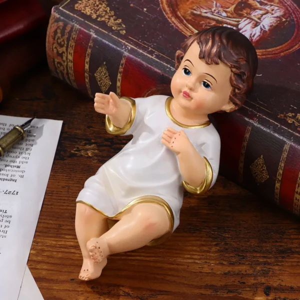 Statue de Saint-bébé religieux, ornement de Saint-enfant, résine de bébé de Jésus, ornement d'artisanat, mini poupées, statue d'église, cadeaux – Image 3