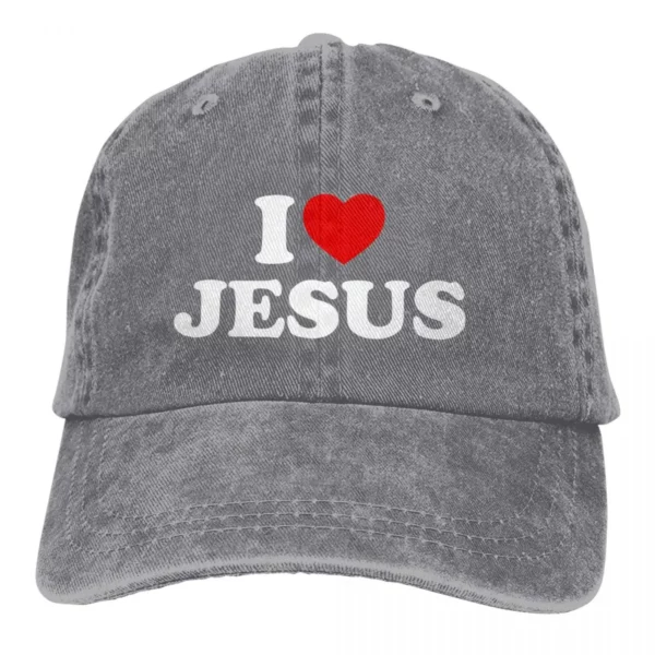 Chapeaux de papa de document pur, I Love, chapeau pour femme, pare-soleil, casquettes de baseball, croix de Jésus, casquette à visière – Image 7