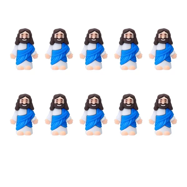 Mini figurines de petit Jésus en caoutchouc, jouets à cacher et chercher, faveurs de fête, école du dimanche, Bapt, 10/15 pièces – Image 11