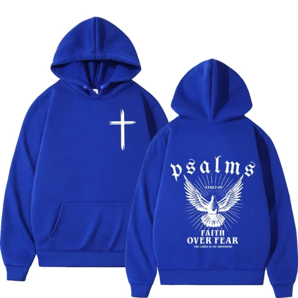 Sweat-shirt à capuche pour hommes et femmes, de haute qualité, à la foi chrétienne de jésus sur la peur, verset de la Bible, pulls Vintage à la mode, Streetwear – Image 13