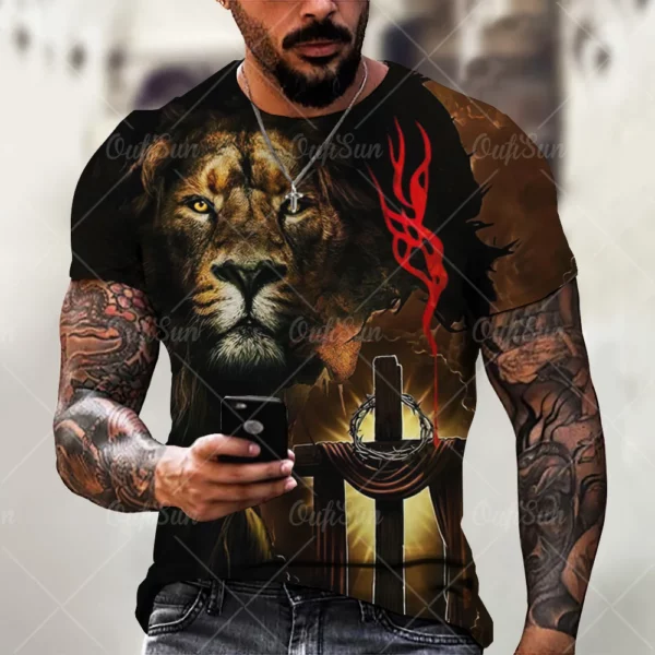 Christ jésus T-Shirt pour hommes impression 3D T-Shirt livraison gratuite vêtements à manches courtes Streetwear Vintage hauts T-Shirt hommes vêtements – Image 33