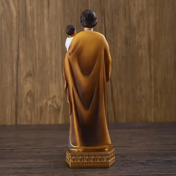 Figurine religieuse Saint Joseph portant l'enfant Jésus intensifie, modèle en résine Auckland, sculpture Saint Joseph, dieu Christ, décor de bureau d'église – Image 13