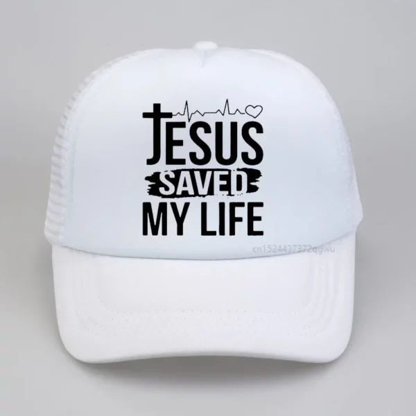 Chapeau d'opérabilité d'impression de Jésus-Christ pour hommes et femmes, casquettes arrière 6A, croix de papa, casquettes de Jésus-Christ, sauver ma vie – Image 4