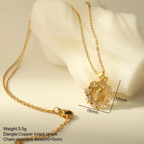 Croix Collier Pour Les Femmes Bohème Jésus Vierge Marie Choker Boho Zircon Colliers En Acier Inoxydable Longue Chaîne Nouveau Dans le cou Bijoux – Image 54