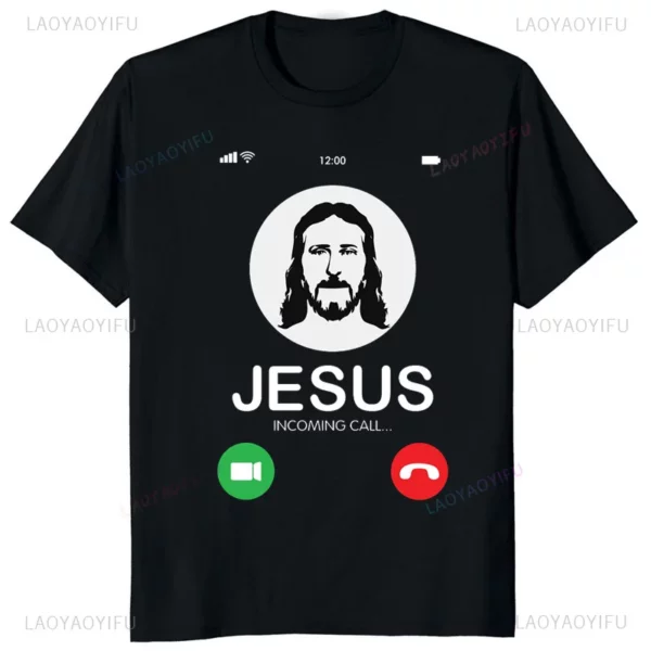 Moshi Moshi Jesus Desu T-shirt à manches courtes pour hommes, T-shirt drôle, Économie respirants, Économie décontractés à motifs en Y – Image 22