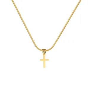 Petit pendentif croix de Jésus pour femme, or, argent, document, acier inoxydable, collier de salle, bijoux religieux, cadeau féminin, mode
